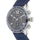 Guess Fleet Chronograph Black Dial Blue Rubber Strap Watch for Men - W0971G2