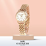 Coach Delancey White Dial Rose Gold Steel Strap Watch for Women - 14502242