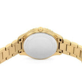 Michael Kors Layton Three Hand Mother of Pearl White Dial Gold Steel Strap Watch For Women - MK6870