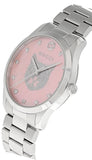 Gucci G Timeless Quartz Mother of Pearl Pink Dial Silver Steel Strap Watch for Women - YA1264166