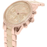 Michael Kors Ritz Chronograph Rose Gold Dial Two Tone Steel Strap Watch for Women - MK6307