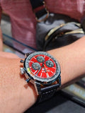 Breitling Top Time B01 Chevrolet Corvette Red Dial Black Leather Strap Watch for Men - AB01761A1K1X1