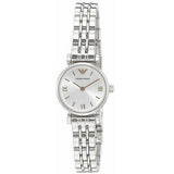 Emporio Armani Gianni T Bar Quartz Silver Dial Silver Steel Strap Watch For Women - AR1935