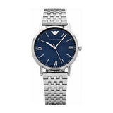 Emporio Armani Kappa Quartz Blue Dial Silver Steel Strap Watch For Men - AR80010