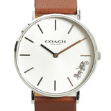 Coach Perry Silver Dial Brown Leather Strap Watch for Women - 14503120