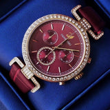 Swarovski Era Journey Red Dial Red Leather Strap Watch for Women - 5416701