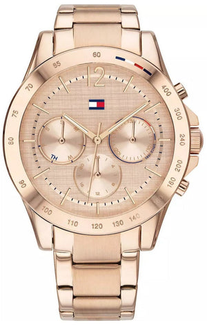 Tommy Hilfiger Haven Chronograph Rose Gold Dial Rose Gold Steel Strap Watch For Women - 1782197