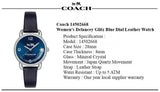 Coach Delancey Navy Blue Dial Blue Leather Strap Watch for Women - 14502668