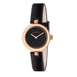 Gucci Diamantissima Quartz Black Dial Black Leather Strap Watch for Women - YA141401