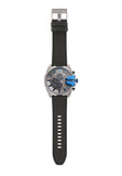 Diesel Mega Chief Chronograph Black Dial Black Leather Strap Watch For Men - DZ4500