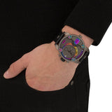 Diesel Badass Chronograph Anthracite Dial Black Leather Strap Watch For Men - DZ7270