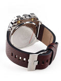 Diesel BAMF Chronograph Beige Dial Brown Leather Strap Watch For Men - DZ7343