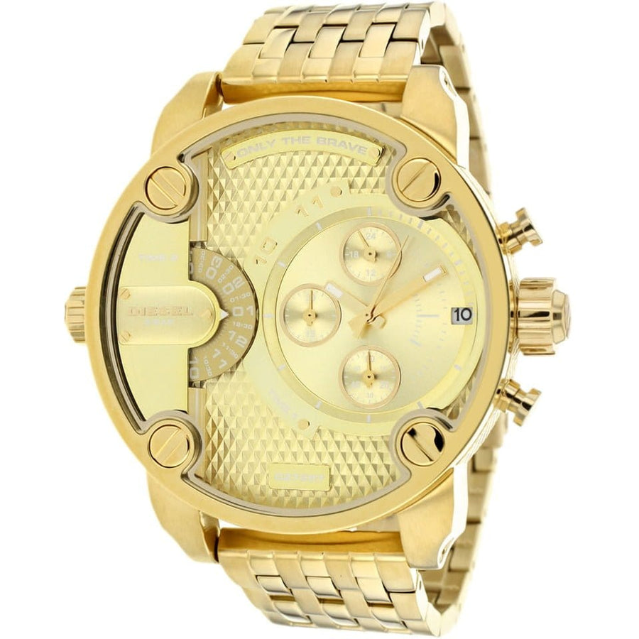 Diesel Big Daddy Analog Gold Dial Gold Stainless Steel Watch For Men - DZ7287