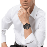 Diesel Big Daddy Black Dial Black Steel Strap Watch For Men - DZ7312