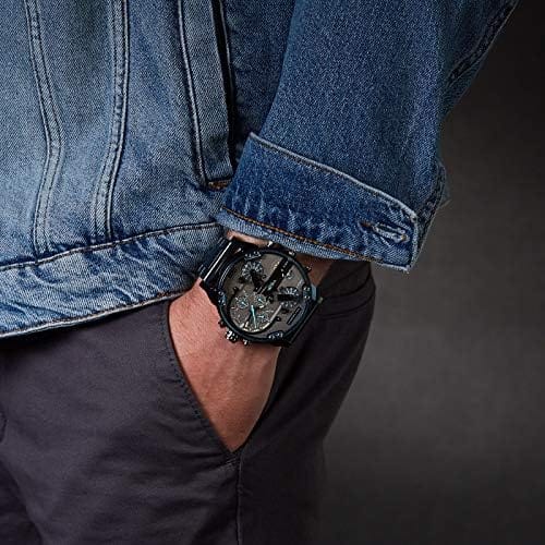 Diesel Daddy 2.0 Chronograph Quartz Grey Dial Blue Steel Strap Watch For Men - DZ7414