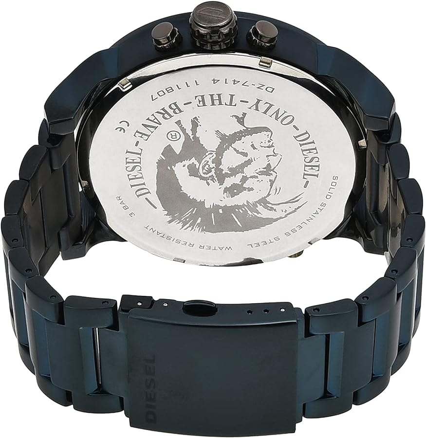 Diesel Daddy 2.0 Chronograph Quartz Grey Dial Blue Steel Strap Watch For Men - DZ7414