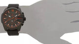 Diesel Mega Chief Chronograph Black Dial Black Leather Strap Watch For Men - DZ4291