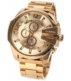 Diesel Mega Chief Gold Dial Gold Steel Strap Watch For Men - DZ4360