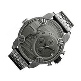 Diesel Little Daddy Dual Time Chronograph Grey Dial Stainless Steel Strap Watch For Men - DZ7263