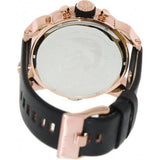 Diesel Little Daddy Black & Gold Dial Black Leather StrapWatch For Men - DZ7282
