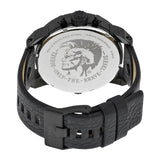 Diesel Little Daddy Chronograph Black Dial Black Leather Strap Watch For Men - DZ7291