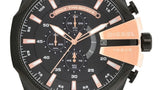 Diesel Mega Chief Black Dial Black Steel Strap Watch For Men - DZ4309