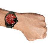 Diesel Mega Chief Black Dial Black Steel Strap Watch For Men - DZ4318