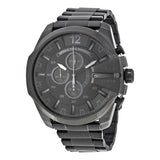 Diesel Mega Chief Chronograph Black Dial Black Stainless Steel Watch For Men - DZ4355