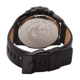 Diesel Mega Chief Chronograph Black Dial Black Leather Strap Watch For Men - DZ4291