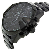 Diesel Mega Chief Chronograph Black Dial Black Stainless Steel Watch For Men - DZ4355