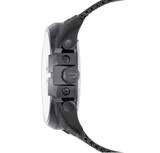 Diesel Mega Chief Chronograph Black Dial Black Steel Strap Watch For Men - DZ4527