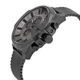 Diesel Mega Chief Chronograph Black Dial Black Steel Strap Watch For Men - DZ4527