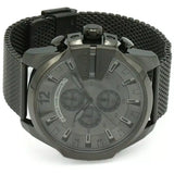 Diesel Mega Chief Chronograph Black Dial Black Steel Strap Watch For Men - DZ4527