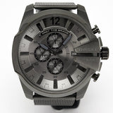Diesel Mega Chief Chronograph Black Dial Black Steel Strap Watch For Men - DZ4527