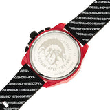 Diesel Mega Chief Chronograph Black Dial Red Rubber Strap Watch For Men - DZ4526