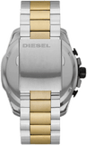 Diesel Mega Chief Chronograph Black Dial Two Tone Steel Strap Watch For Men - DZ4581