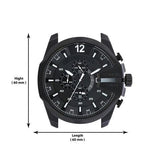 Diesel Mega Chief Chronograph Black Steel Strap Watch For Men - DZ4283