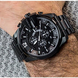 Diesel Mega Chief Chronograph Black Steel Strap Watch For Men - DZ4283