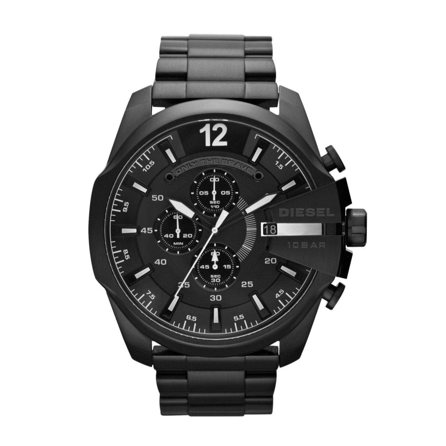 Diesel Mega Chief Chronograph Black Steel Strap Watch For Men - DZ4283