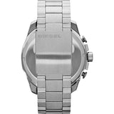 Diesel Mega Chief Chronograph Blue Dial Silver Steel Strap Watch For Men - DZ4417