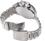 Diesel Mega Chief Chronograph Blue Dial Silver Steel Strap Watch For Men - DZ4465