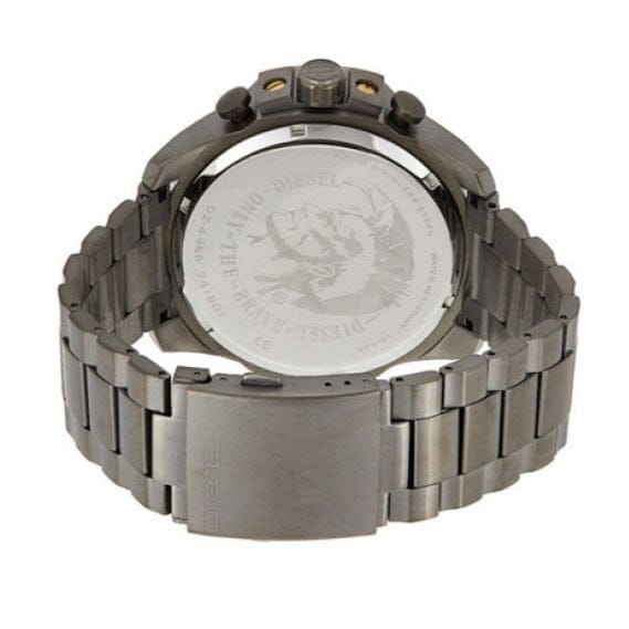Diesel Mega Chief Chronograph Grey Dial Grey Steel Strap Watch For Men - DZ4466