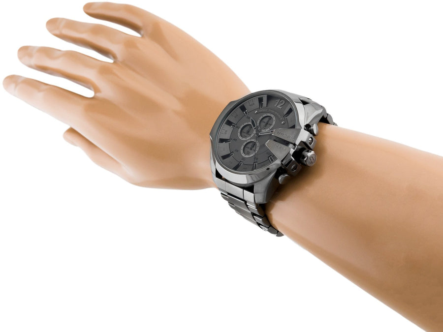 Diesel Mega Chief Chronograph Grey Dial Gunmetal Men's Watch - DZ4282