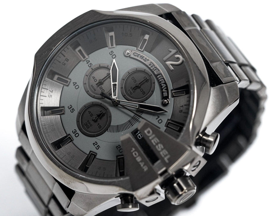 Diesel Mega Chief Chronograph Grey Dial Gunmetal Men's Watch - DZ4282