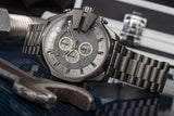 Diesel Mega Chief Chronograph Grey Dial Gunmetal Men's Watch - DZ4282