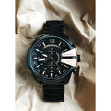 Diesel Mega Chief Black Dial Black Steel Strap Watch For Men - DZ4309