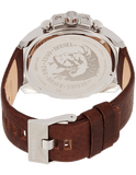 Diesel Mega Chief Light Blue Dial Brown Leather Strap Watch For Men - DZ4281
