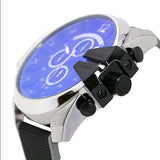 Diesel Mega Chief Quartz Black Dial Grey Leather Strap Watch For Men - DZ4523
