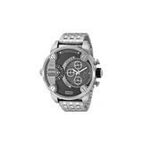 Diesel Little Daddy Chronograph Black Dial Silver Steel Strap Watch For Men - DZ7259