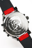 Diesel Mr Daddy 2.0 Chronograph Grey Dial Red Rubber Strap Watch For Men - DZ7423